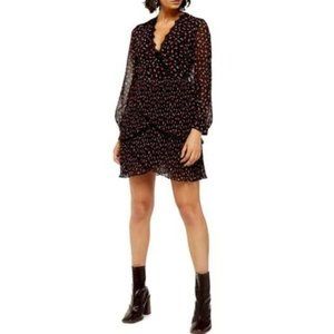 Topshop Pleated Ruffle Floral Dress